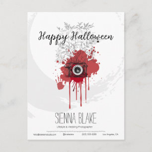 Postal Saludos de fotógrafo de Halloween minimalista
