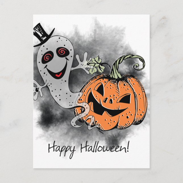 Postal Saludos de Halloween (Anverso)