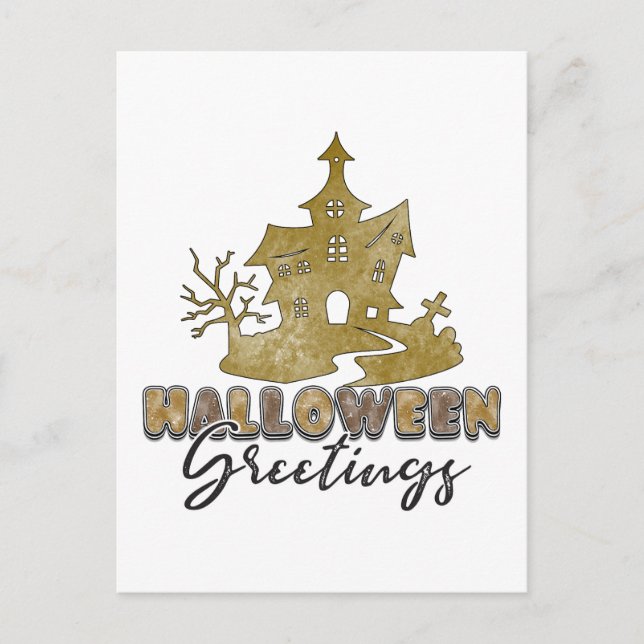 Postal Saludos de Halloween - Halloween (Anverso)