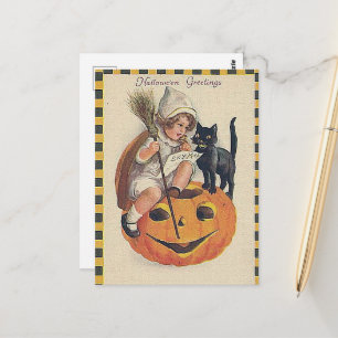 Postal Saludos de Halloween vintage
