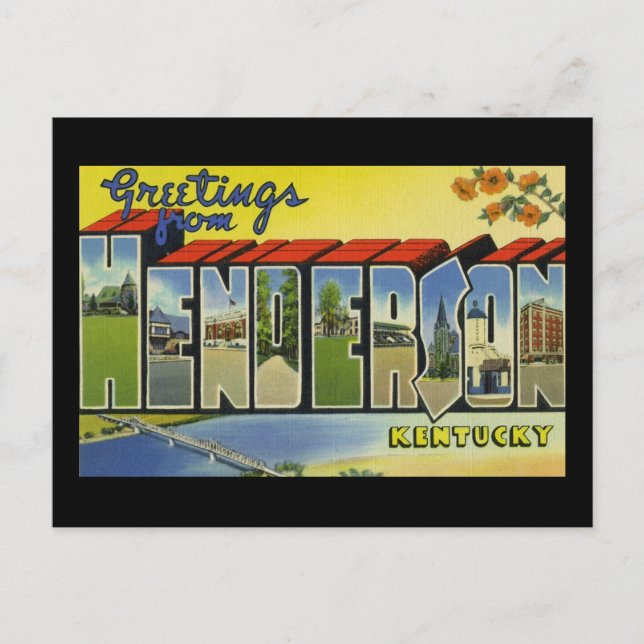 Postal Saludos de Henderson Kentucky (Anverso)