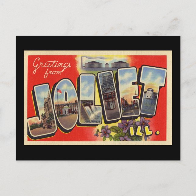 Postal Saludos de Joliet Illinois (Anverso)
