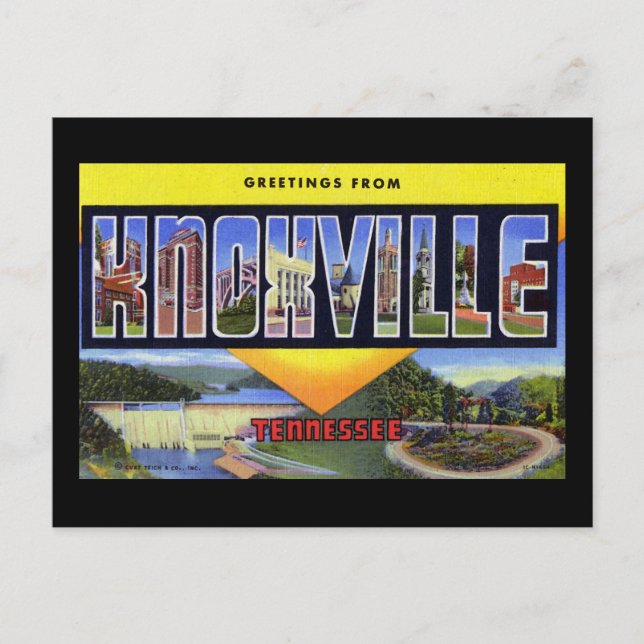 Postal Saludos de Knoxville Tennessee (Anverso)