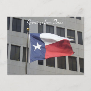 Postal saludos de la bandera de texas