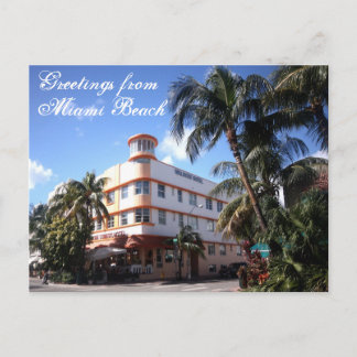 Postal Saludos de la impulsión del océano en Miami Beach