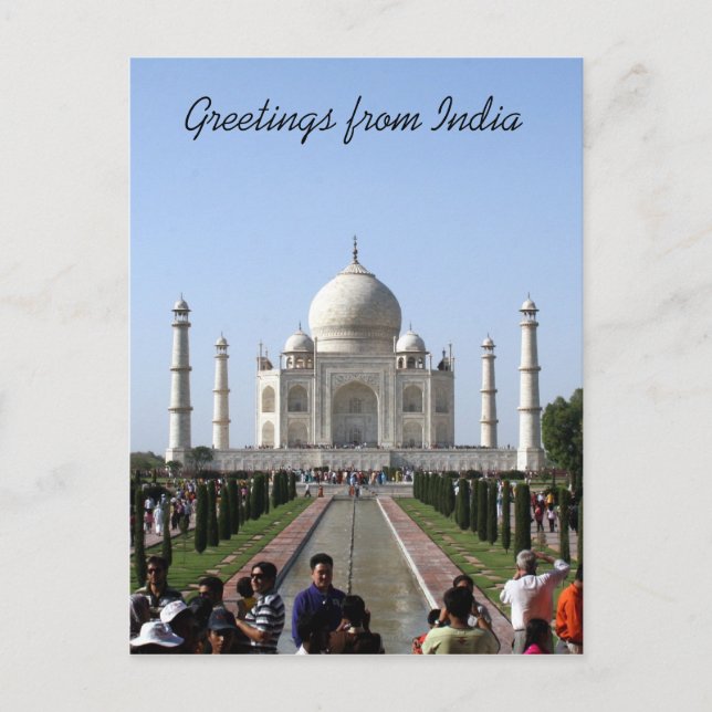 Postal saludos de la multitud de taj mahal (Anverso)
