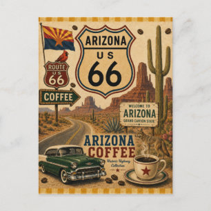 Postal Saludos de la ruta de café del Gran Cañón