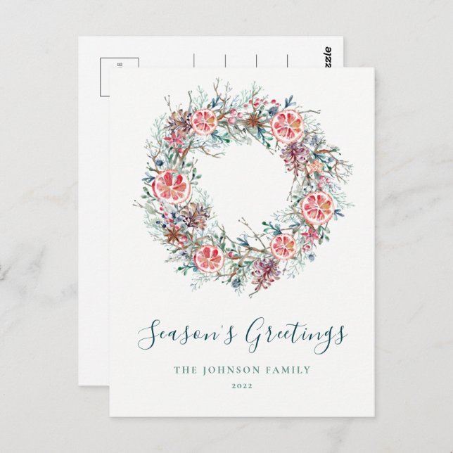 Postal Saludos de la temporada de Verdor Presupuestario (Anverso / Reverso)