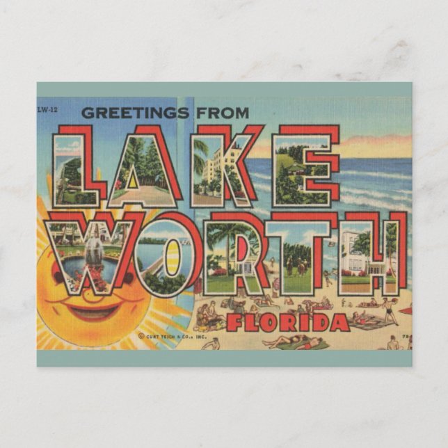 Postal Saludos de Lake Worth Florida (Anverso)
