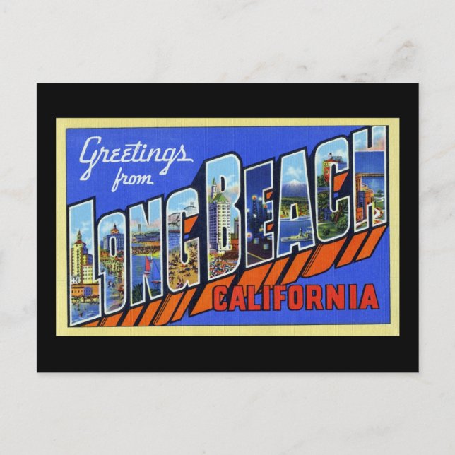 Postal Saludos de Long Beach California (Anverso)
