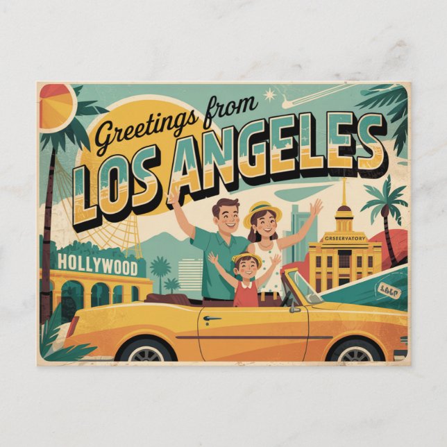 Postal saludos de Los Ángeles (Anverso)