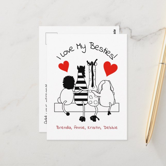 Postal Saludos de los mejores amigos (Anverso/Reverso In Situ)