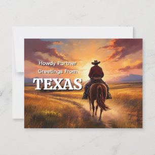 Postal Saludos de los socios de Howdy de Texas