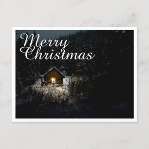 Postal Saludos de Navidad con Casa de Bruja