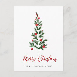 Postal Saludos de Navidades de pino elegantes y minimalis