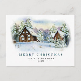 Postal Saludos de Navidades de pino elegantes y minimalis