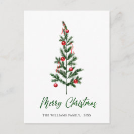 Postal Saludos de Navidades de pino elegantes y minimalis