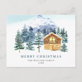 Postal Saludos de Navidades de pino elegantes y minimalis