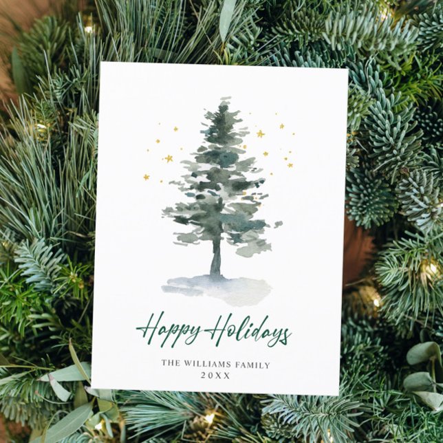 Postal Saludos de Navidades de pino elegantes y minimalis (Subido por el creador)