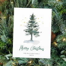 Saludos de Navidades de pino elegantes y minimalis