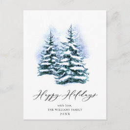 Postal Saludos de Navidades de pino elegantes y minimalis