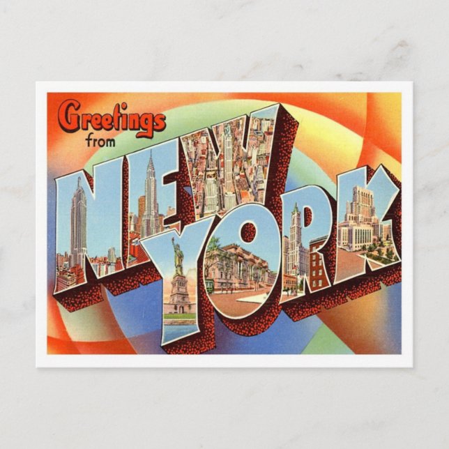 Postal Saludos de Nueva York desde Estados Unidos (Anverso)