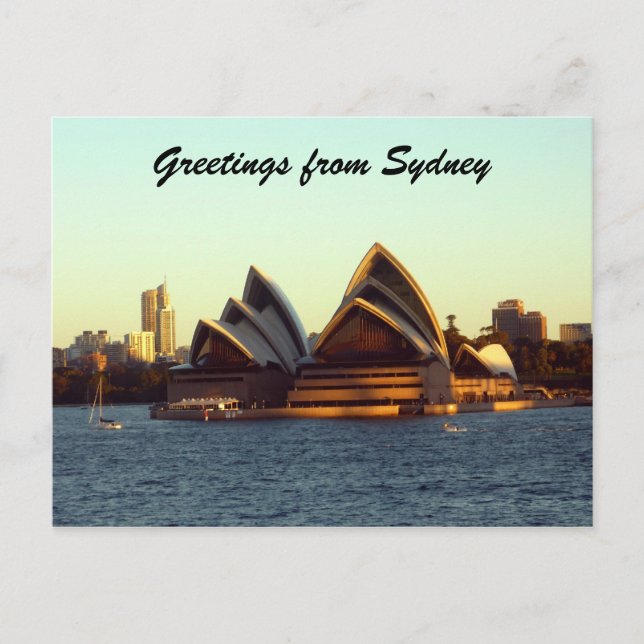 Postal saludos de ópera de sydney (Anverso)