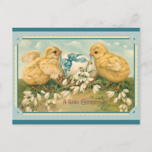 Postal Saludos de Pascua Chick Vintage