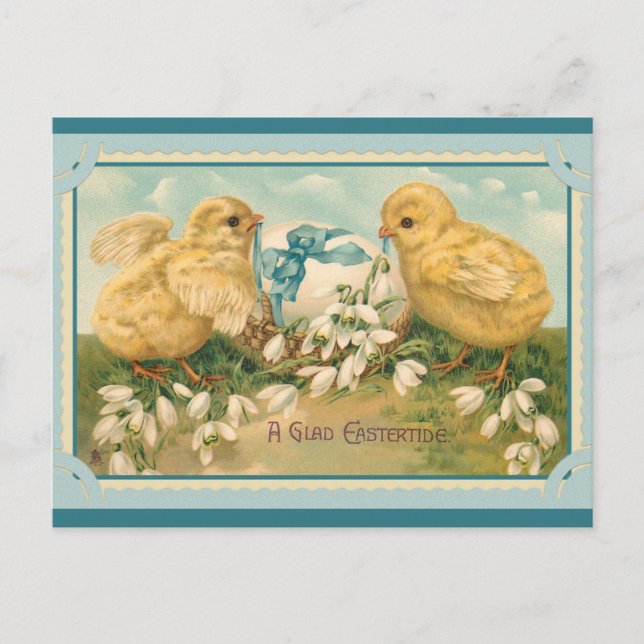Postal Saludos de Pascua Chick Vintage (Anverso)