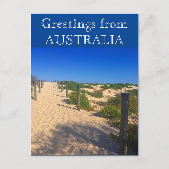 Postal saludos de playa australia (Anverso)