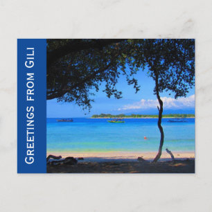 Postal saludos de playa gili