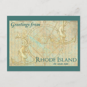 Postal Saludos de Rhode Island que el océano indica