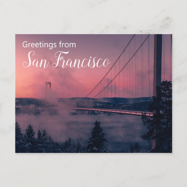 Postal Saludos de San Francisco desde el puente (Anverso)