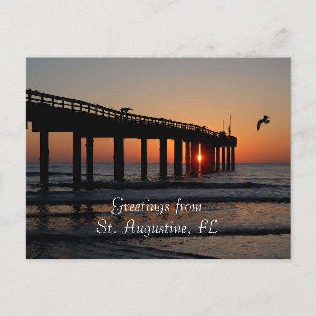 Postal Saludos de St. Augustine, FL (Anverso)