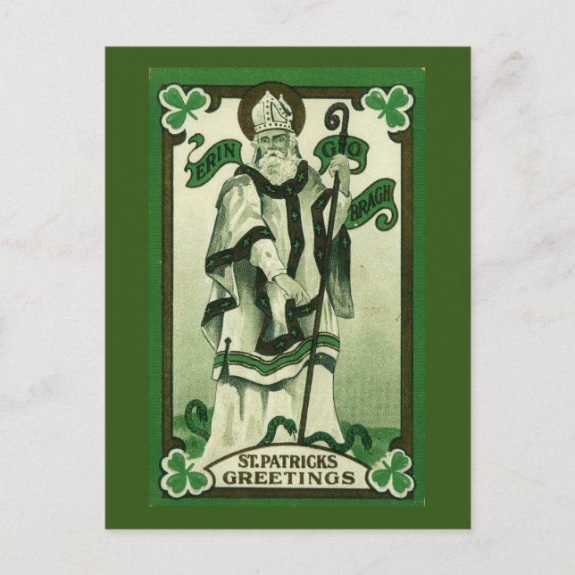 Postal Saludos de St. Patrick (Erin Go Braugh) (Anverso)