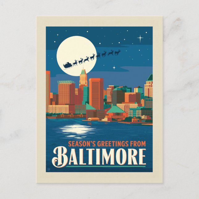 Postal Saludos de temporada de Baltimore (Anverso)