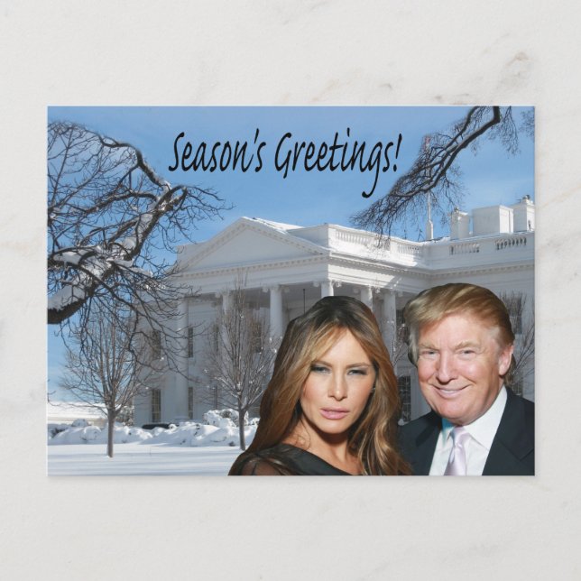 Postal Saludos de temporada de Donald y Melania (Anverso)