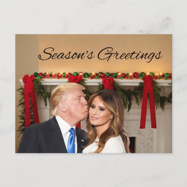 Postal Saludos de temporada de Donald y Melania (Anverso)