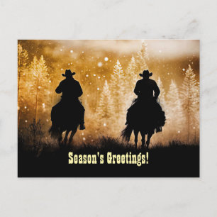 Postal Saludos de temporada de Navidad Country Western Co