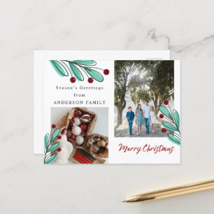Postal Saludos de temporada navideños festividades navide
