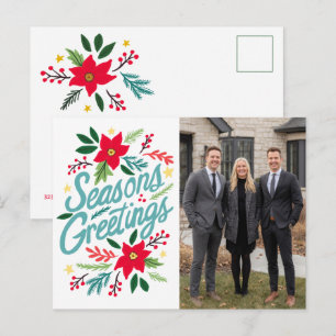 Postal SALUDOS DE TEMPORADA Negocios Navidad FOTO PERSONA
