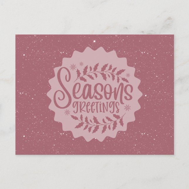Postal Saludos de temporada Script de Navidad (Anverso)