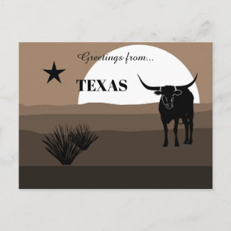 Postal Saludos de Texas State Earth Tones