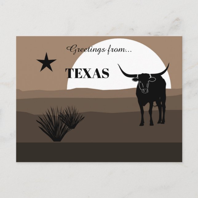 Postal Saludos de Texas State Earth Tones (Anverso)
