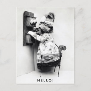 Postal Saludos de Vintage Cute Dog
