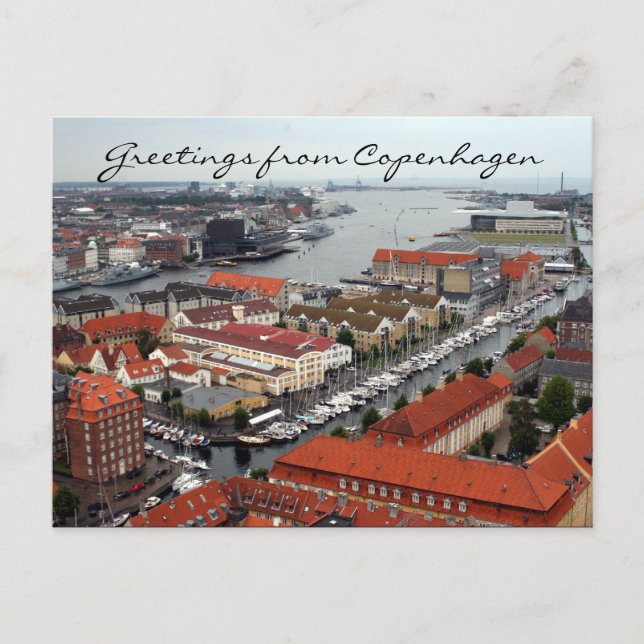 Postal saludos de vista de copenhague (Anverso)