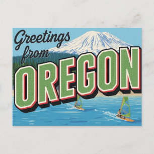 Postal Saludos de Windsurfing de la Montaña de Oregon