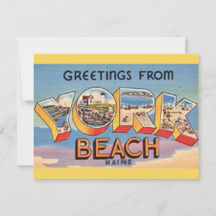 Postal Saludos de York Beach Maine