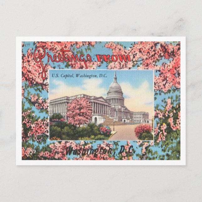Postal Saludos del Capitolio de los Estados Unidos, Washi (Anverso)