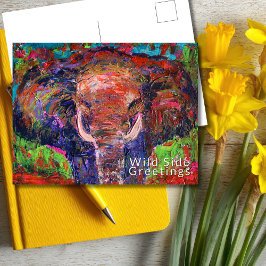 Postal Saludos del lado salvaje Resumen Elefante
